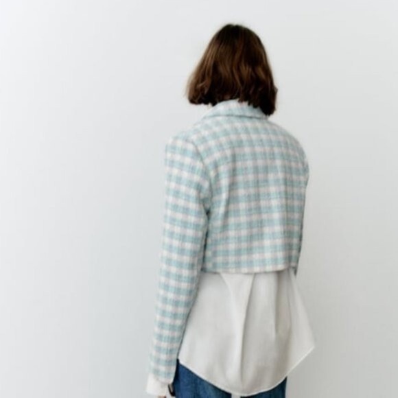 Zara textured cropped blazer M New - Picture 9 of 16